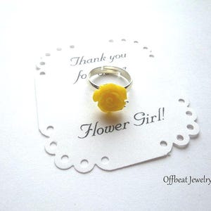Adjustable Rose Ring: Flower Girl Jewelry, Child's Gift, image 2