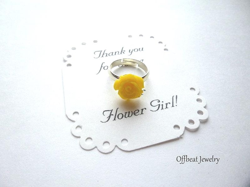 Adjustable Rose Ring: Flower Girl Jewelry, Child's Gift, image 2