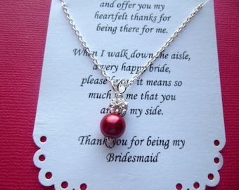 Pearl Bridesmaid Necklace, Bridesmaid Necklace, Pearl Bridesmaid Jewelry, Pearl Bridesmaid Gift, Bridesmaid Gifts, Maid of Honor Jewelry