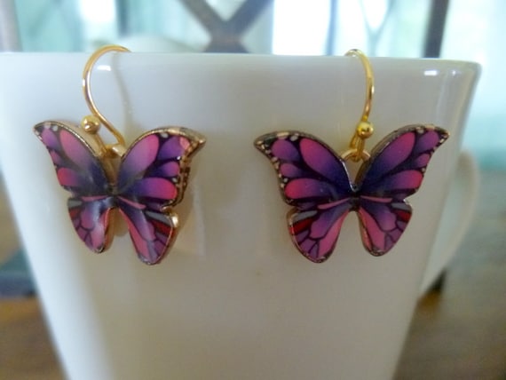 Butterfly Earrings Purple Butterfly Earrings Butterfly Earrings
