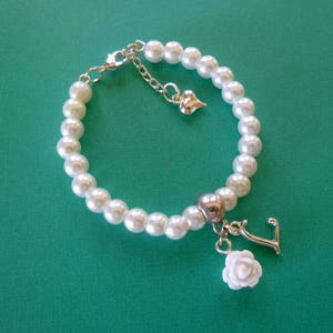 Personalized Flower Girl Gifts, Pearl Flower Girl Bracelet, Personalized Pearl Flower Girl Bracelet, Personalized Girl's Jewelry, image 4