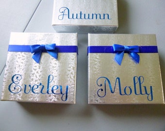Silver Personalized Bracelet Gift Box, Silver Bracelet Box, Personalized Gift Box, Personalized Bracelet Box, Birthday Gift Box