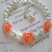 Rose & Pearl Bracelet, Pearl Flower Girl Bracelet, Pearl Childrens Bracelet, Pearl Girls Bracelet, Little Girls Flower and Pearl Bracelet 