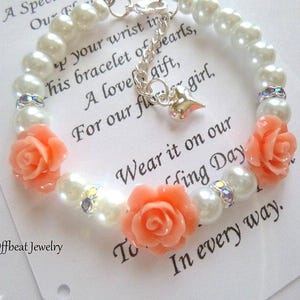 Pearl & Rose Blumenmädchen Armband: Strass Kinder Schmuck,