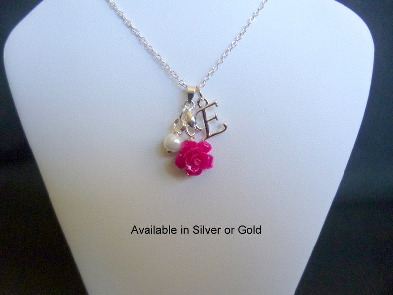 Personalized Flower Girl Gifts, Personalized Bridesmaid Necklace, Personalized Bridesmaid Jewelry image 1