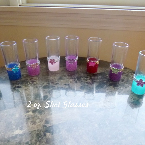 Glitter Shot Glasses Etsy