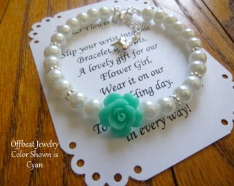 Flower Girl Bracelet, Flower Girl Gift, Pearl Flower Girl Bracelet, Pearl Childrens Bracelet, Pearl Childs Bracelet, Christmas Gift