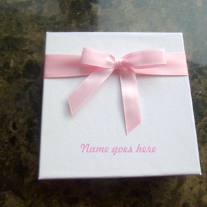 Personalized White Bracelet Gift Box with Bow,