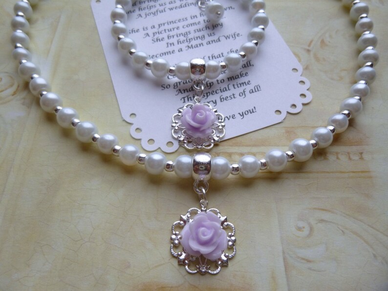 Pearl Flower Girl Necklace and Bracelet Set Pearl Flower Girl Etsy