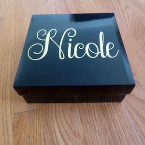 Personalisierte leere Geschenkbox mit Deckel: Folie Name, Geburtstag, Hochzeit, Weihnachten,