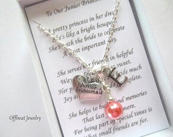 Personalized Pearl Initial Necklace: Bridesmaid, Flower Girl Gift,