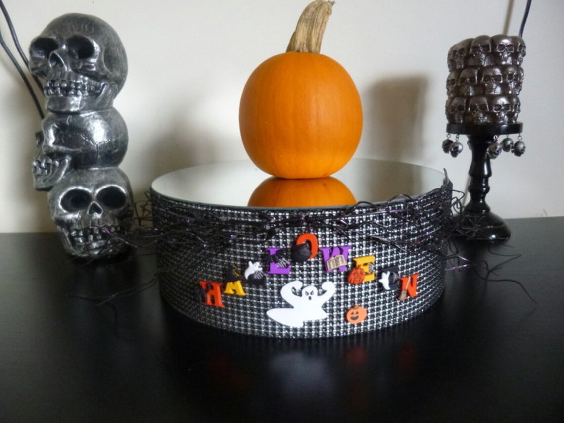 Halloween Cake Stand Halloween Cup Cake Stand Mirrored Etsy