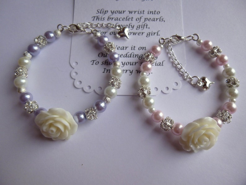 Flower Girl Bracelet Pearl Flower Girl Bracelet Flower Girl Etsy