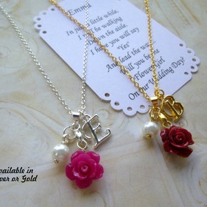 Personalized Flower Girl Gifts, Personalized Bridesmaid Necklace, Personalized Bridesmaid Jewelry image 6