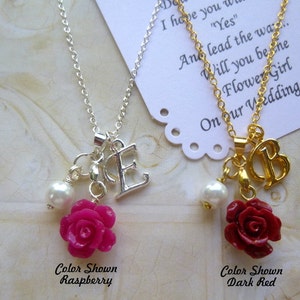 Personalized Flower Girl Gifts, Personalized Bridesmaid Necklace, Personalized Bridesmaid Jewelry image 3