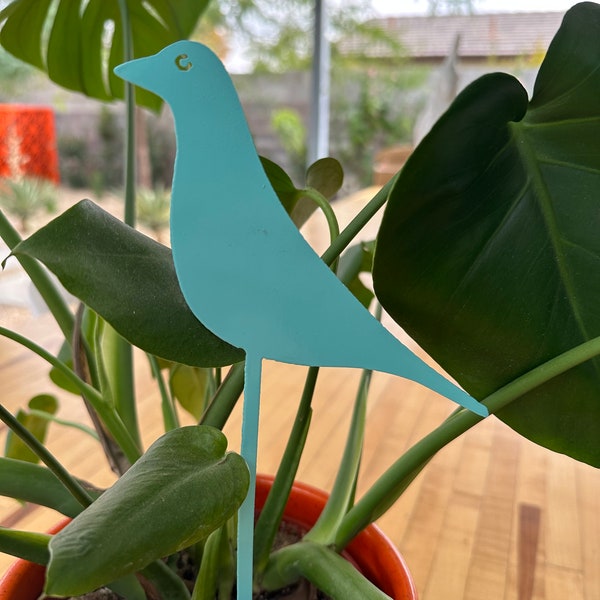 Mid Century Eames Inspired Bird Plant Stick Decoration