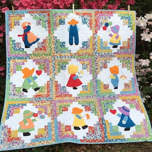 Sunbonnet Sue & Overall Sam Quilt PDF PATTERN