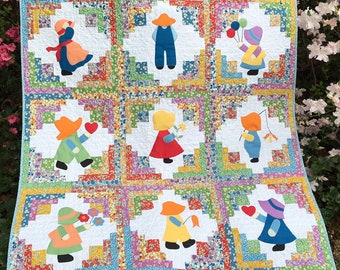 Sunbonnet Sue & Overall Sam Quilt PDF PATTERN