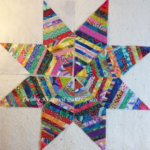 String Pieced Lone Star Quilt PATTERN image 4