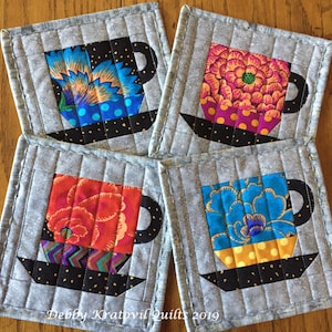 Paper Pieced Coffee Cups Pattern