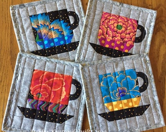 Paper Pieced Coffee Cups Pattern