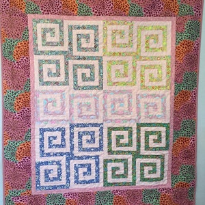 Greek Key Log Cabin Quilts Pattern