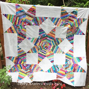 String Pieced Lone Star Quilt PATTERN image 1