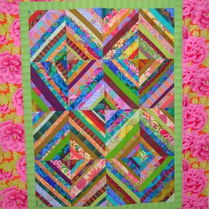 String Pieced Scrap Buster Quilt PATTERN