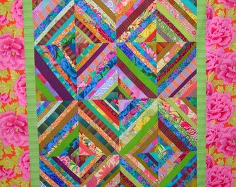 String Pieced Scrap Buster Quilt PATTERN