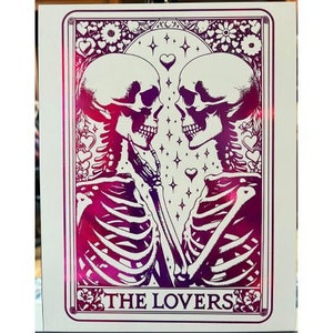 Los amantes Tarot Card Foil Print Colores personalizados
