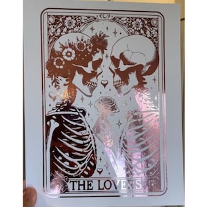 De Lovers Tarot Card foliedruk aangepaste kleuren