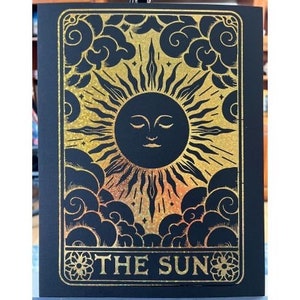 La carta del tarot del sol imprime colores personalizados