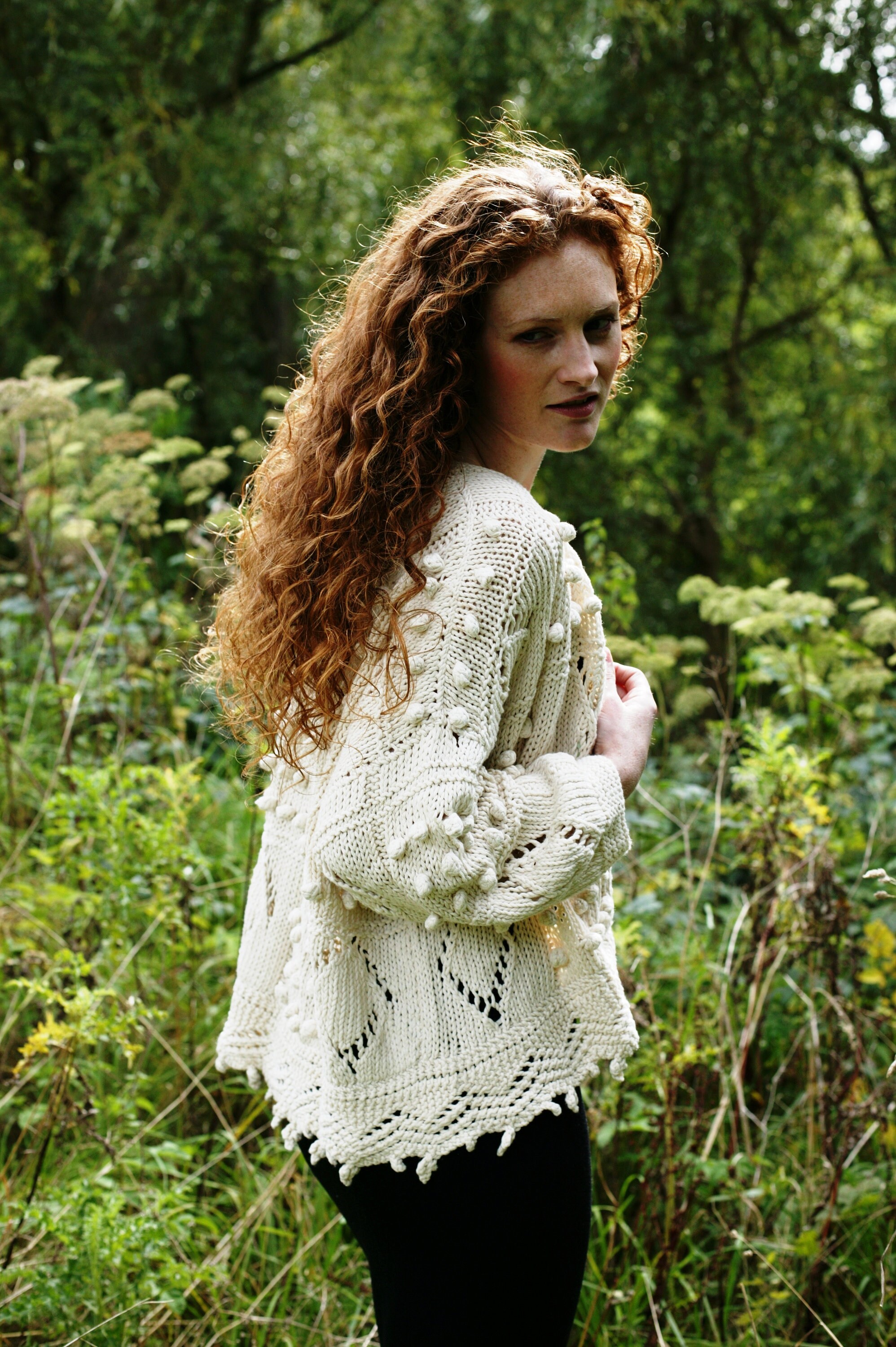 Cardigan Tricoté Main Helen McCabe En Coton – Anthracite – Taille M – Neuf Avec étiquettes