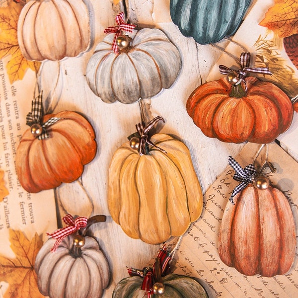Ornement citrouille pumpkin farmhouse country woodland autumn automne fairytale Halloween enchanted fall cosy hygge cottage Christmas season