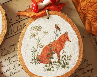 Fox ornament, autumn seasonal decoration, woodland autumn, folk fairytale farmhouse fall, cosy hygge cottage core country seasonal decor