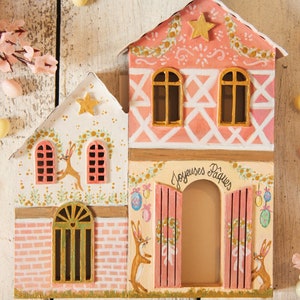 Ornament house village Easter Easter spring spring Ostern Ostara cozy farmhouse folk fairytale enchanted countryside cottage wonderland image 2