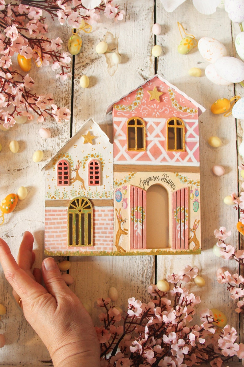 Ornament house village Easter Easter spring spring Ostern Ostara cozy farmhouse folk fairytale enchanted countryside cottage wonderland image 5