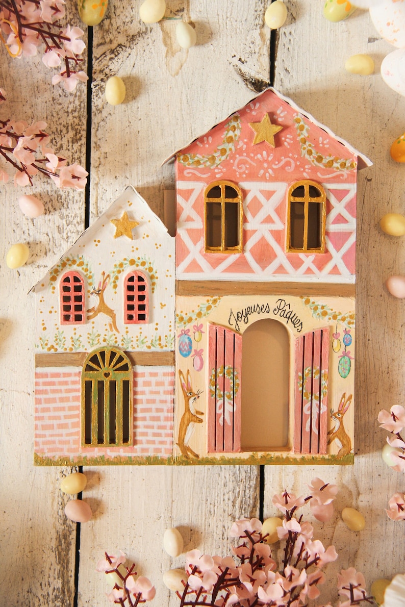 Ornament house village Easter Easter spring spring Ostern Ostara cozy farmhouse folk fairytale enchanted countryside cottage wonderland image 2