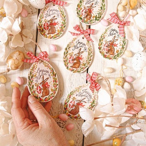 Easter rabbit egg decoration Easter Ostern Ostara fairy tale wonderland shabby farmhouse spring folk country spring countryside cottagecore image 2