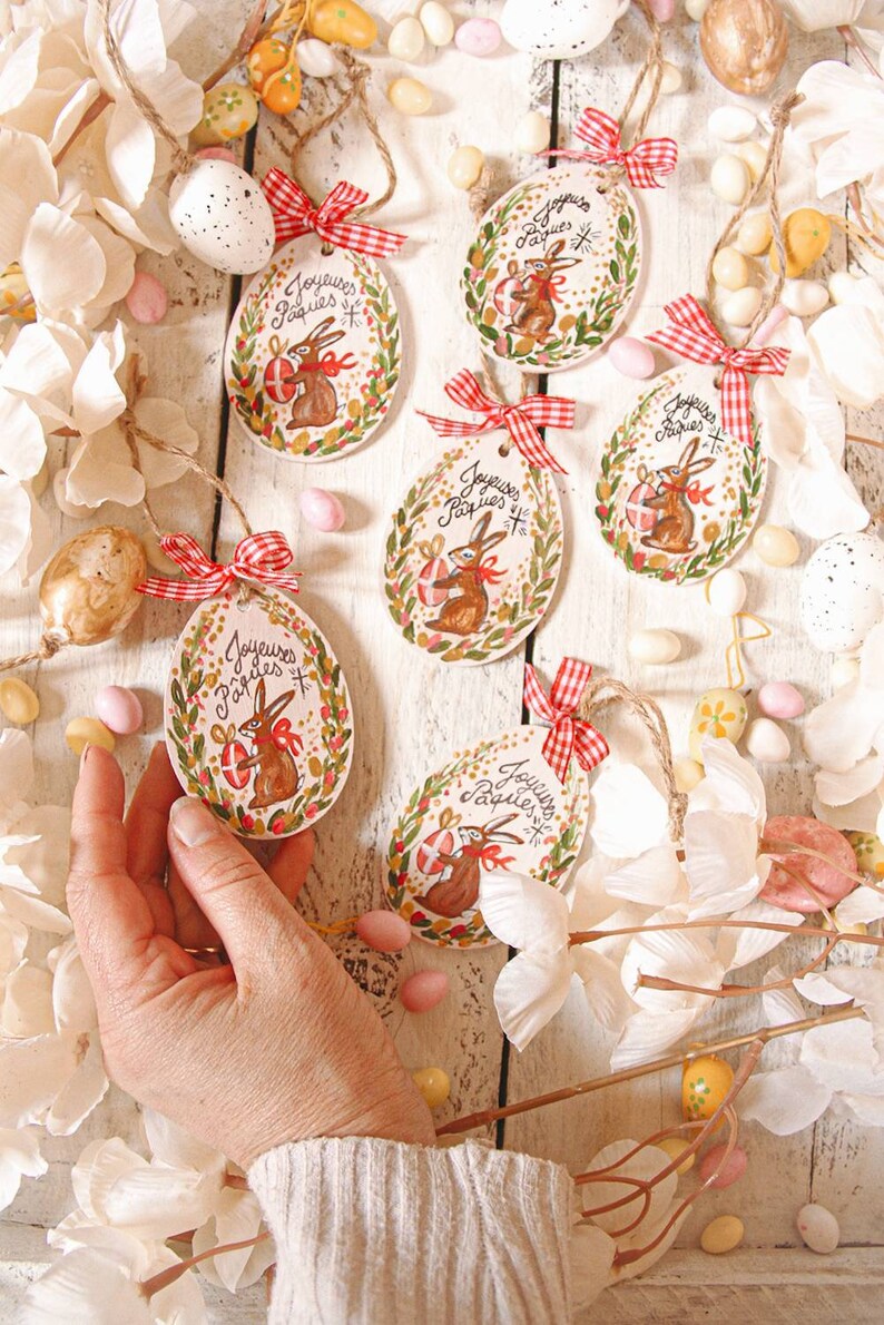 Easter rabbit egg decoration Easter Ostern Ostara fairy tale wonderland shabby farmhouse spring folk country spring countryside cottagecore image 2