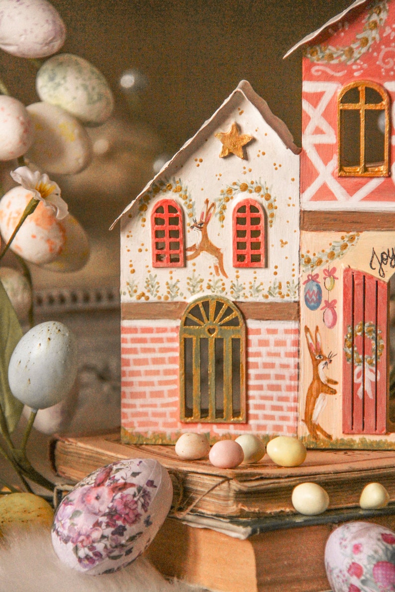 Ornament house village Easter Easter spring spring Ostern Ostara cozy farmhouse folk fairytale enchanted countryside cottage wonderland image 3