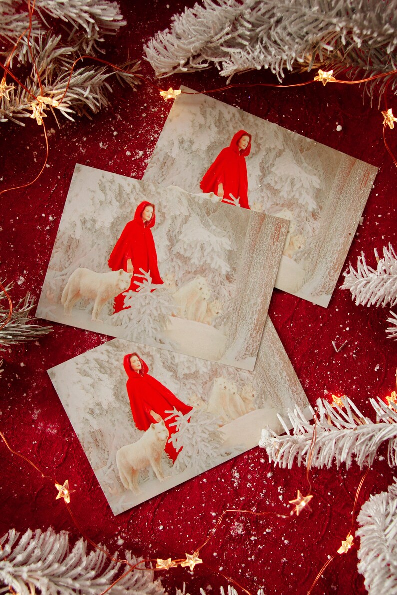 Carte postale photographie d'art "Petit chaperon rouge" Olga Valeska - Christmas Noël winter wonderland fairy tale magic faerie snow hiver image 8