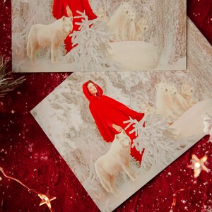 Carte postale photographie d'art "Petit chaperon rouge" Olga Valeska - Christmas Noël winter wonderland fairy tale magic faerie snow hiver image 4