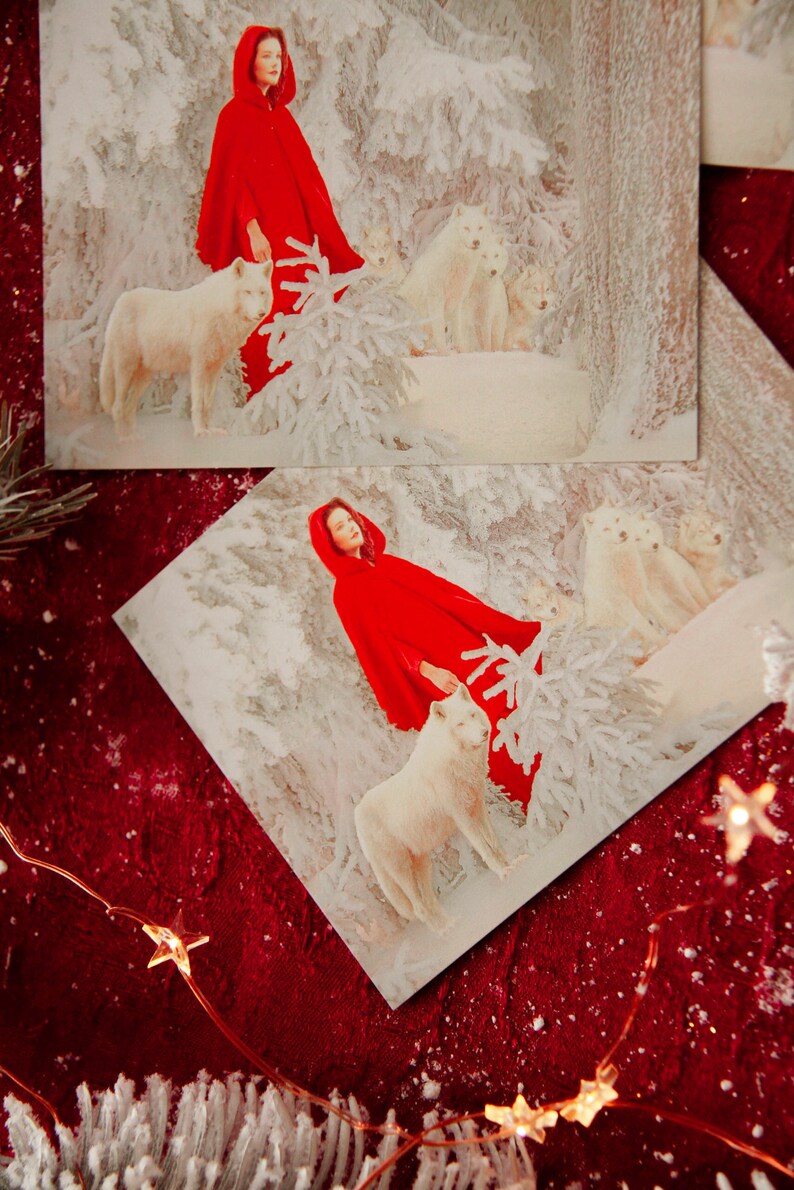 Carte postale photographie d'art "Petit chaperon rouge" Olga Valeska - Christmas Noël winter wonderland fairy tale magic faerie snow hiver image 4