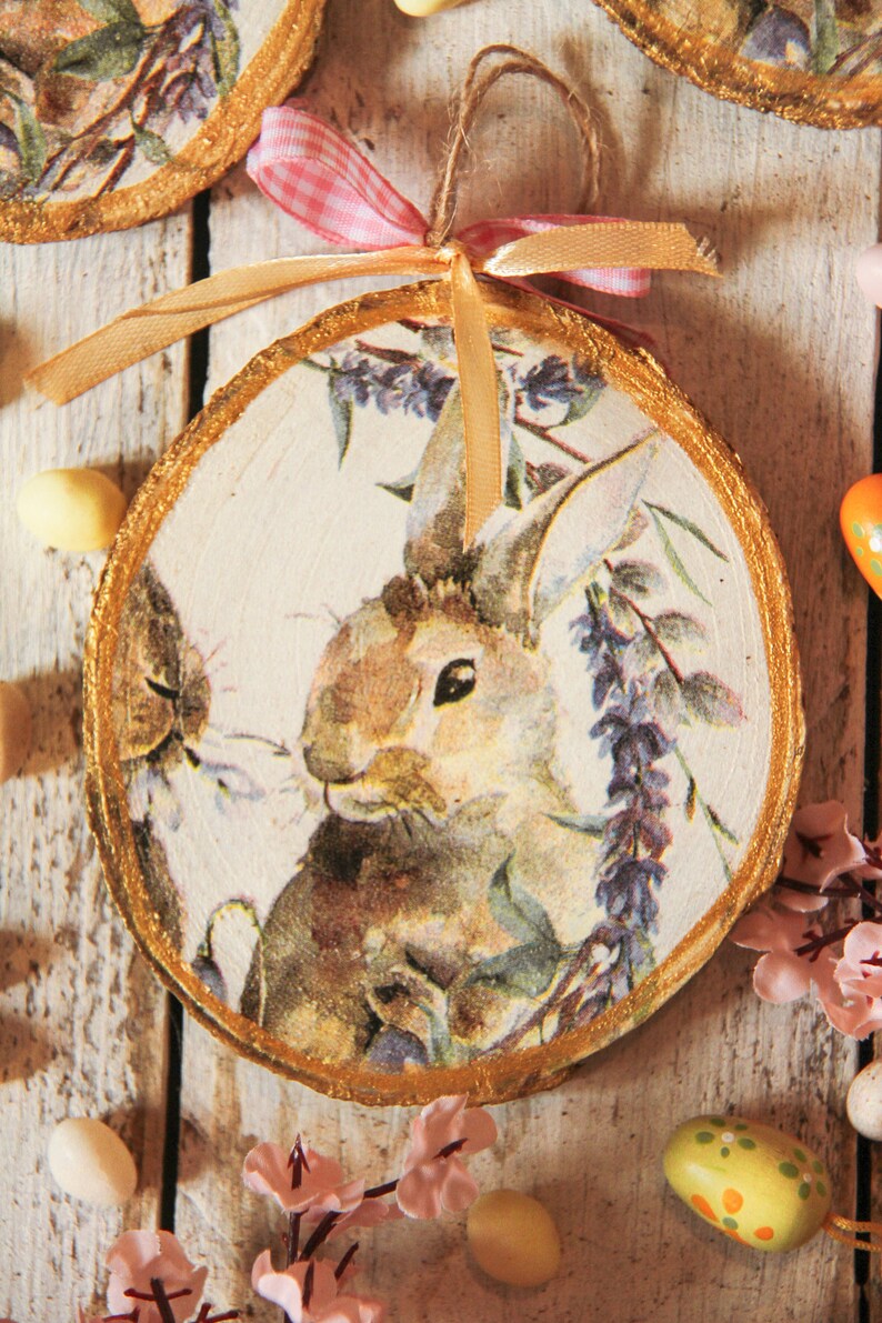 Rabbit ornament spring summer Easter Easter Ostern Ostara fairy wonderland shabby farmhouse folk country countryside cottage retro woodland image 6