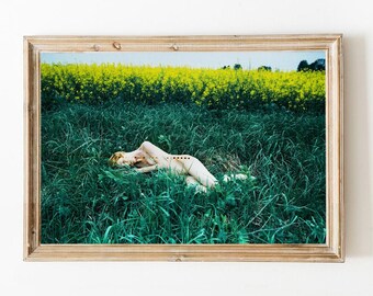 Fine Art Nude Girl In Grass Field