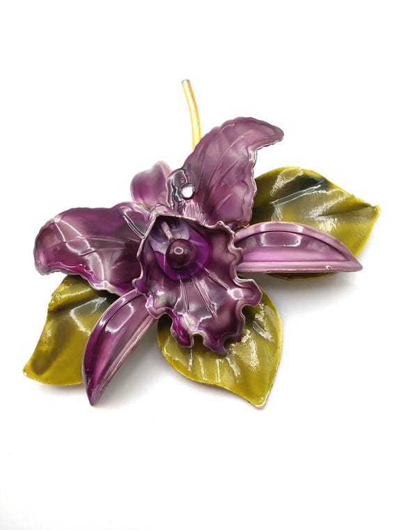 Orchid brooch deals