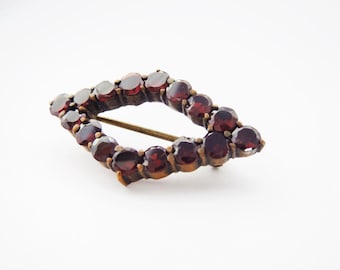 Antique Bohemian Garnet Small Brooch