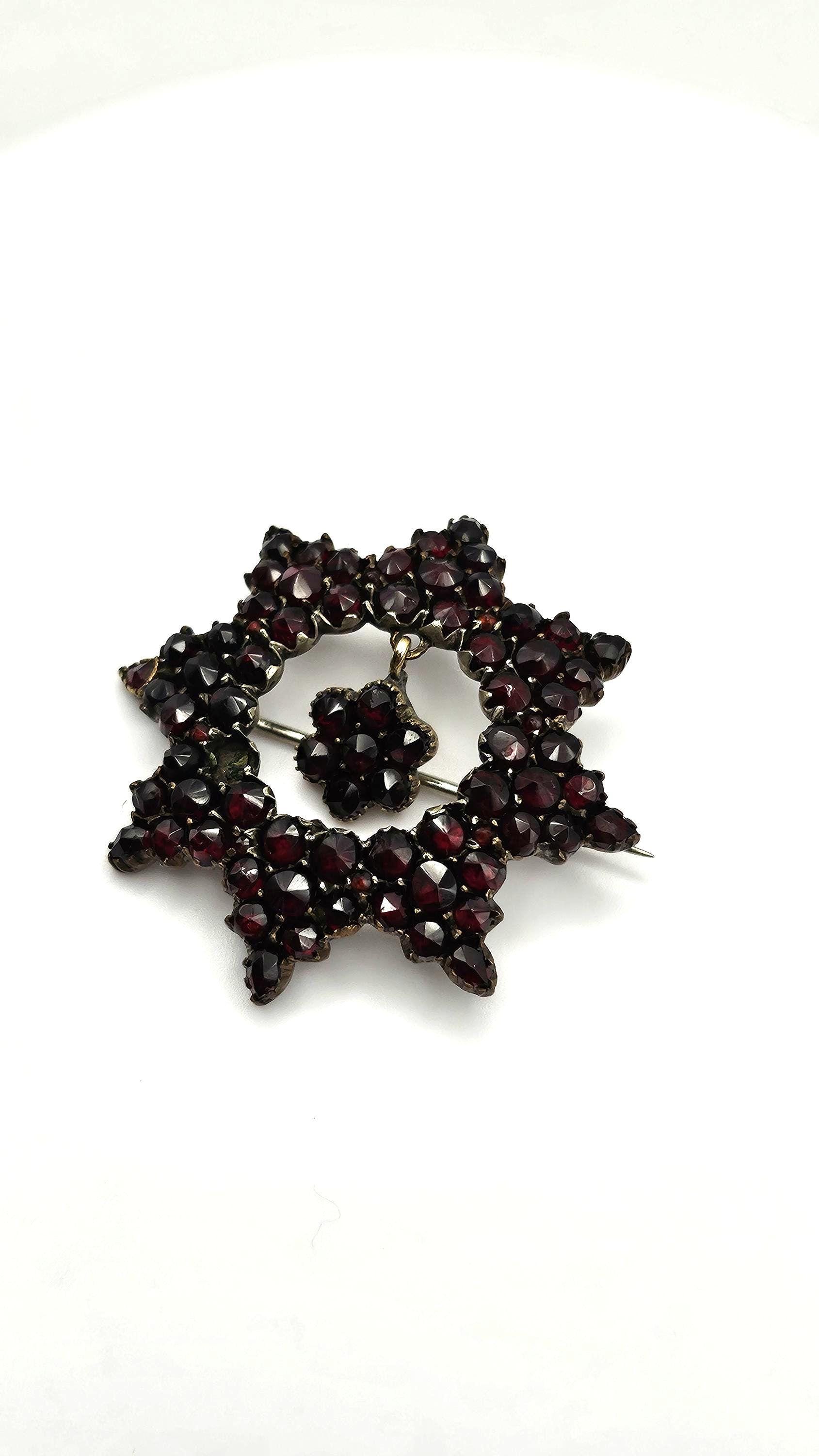 Antique Bohemian Garnet Brooch