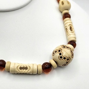 Vintage Carved Galalith Necklace